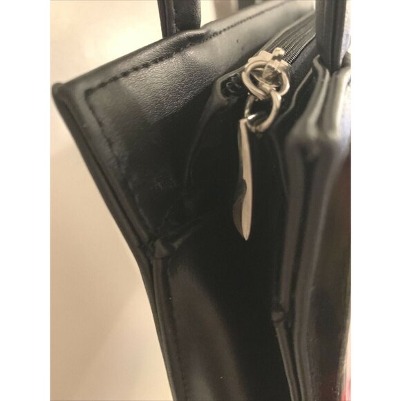 Angela Frascone Black Leather Apples Floral Resin Handbag NOS Vintage - Picture 9 of 12